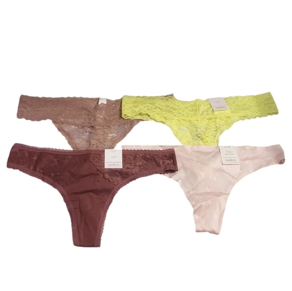 NWT Auden Women's Underwear Thongs Bundle 4 PC Small 4-6
